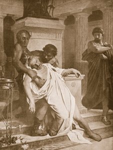 De dood van Demosthenes, illustratie uit 