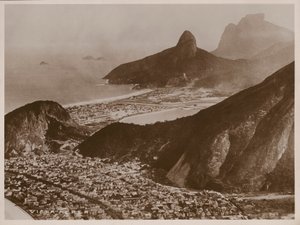Luchtfoto van Rio de Janeiro (z/w foto) door Brazilian Photographer