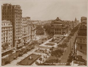 Floriano Peixoto Plein, Rio de Janeiro (z/w foto) door Brazilian Photographer