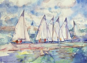 Blauwe Zeilboten, 1989 door Brenda Brin Booker