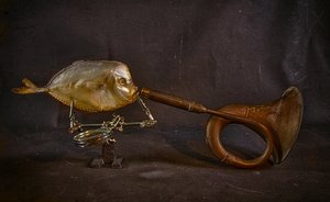Surrealistische vissenhoorn door Brig Barkow
