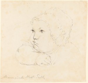Hoofd van een Kind met een Muts door British 18th Century after John Flaxman