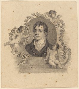 Portret van een jonge heer omringd door cupido