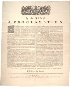 Een proclamatie, 1763 door British School