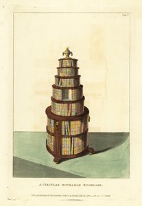 Een ronde verplaatsbare boekenkast door British School