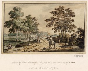 Een reeks schetsen, uitzichten in Groot-Brittannië, het Continent en Amerika 1772-1778 (aquarel)
