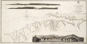 Zwarte Zee Sevastopol Haven uit de Russische Survey van 1836 door British School