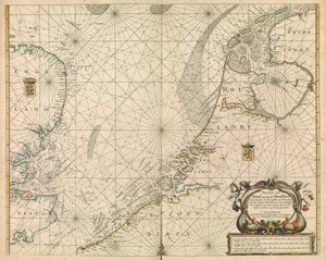 Kaart van de Noordzee en de Nederlandse kust