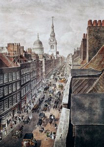 Cheapside Street in Londen, gravure, Engeland, Verenigd Koninkrijk door British School