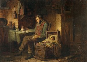 Huiselijke scène, circa 1850