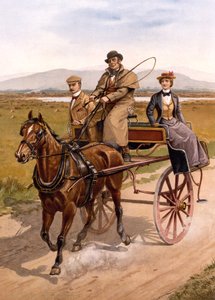 Ierse Jaunting Car, c.1895 door British School