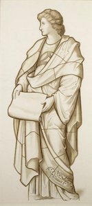 Muse van Literatuur - Cartoon voor Glas-in-lood, c.1890