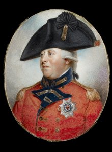 Portret van koning George III (aquarel op ivoor) door British School
