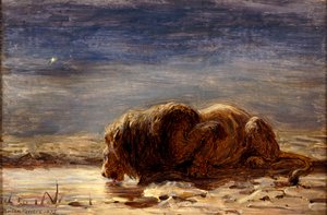 De koning drinkt, 1875 door Briton Riviere