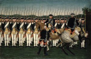 Friedrich II (1712-86) met het Hessen Garde Regiment