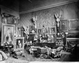 Atelier van de Florentijnse schilder Edoardo Gelli door Brogi Brogi