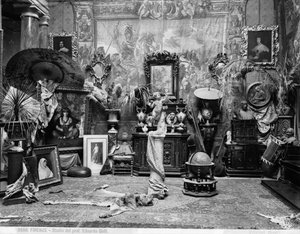 Atelier van de Florentijnse schilder Edoardo Gelli door Brogi Brogi