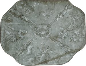Schets voor de plafondschildering in de Capella d