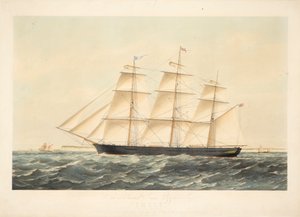 Het beroemde ijzeren klipperschip Chile 767 ton register, behorend tot Messrs Seymour Peacock & Co uit Londen door Brothers Kell