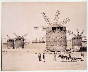 Molens in Alexandrië - fotografie door de gebroeders Zangali, eind 19e eeuw door Brothers Zangaki