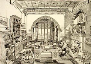 Interieur van een Bibliotheek door Bruce James Talbert