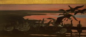 Wilde ganzen door Bruno Liljefors