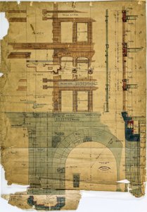 Rookery Building, Chicago, Illinois, Elevatie en Sectie