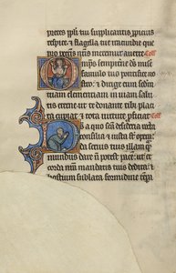 Initialen O: Christus op een troon met opgeheven handen; Initialen D: Een halfgebogen man in gebed door Bute Master