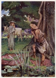 "Naar de stad Walsingham / De weg is moeilijk om te gaan" door Byam (after) Shaw