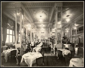 Een eetkamer in het Robert Treat Hotel, Newark, New Jersey, 1916