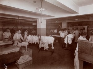 De wasruimte in het Hotel McAlpin, 1913