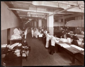 De wasruimte in het Hotel McAlpin, 1913