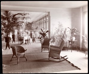 De eetkamer op het dak van het Vendome Hotel, 1903