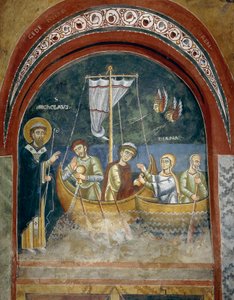 Verschijning van Heilige Nicolaas aan schipbreukelingen (detail) door Byzantine