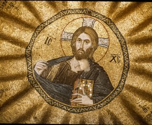 Christus pantocrator (of Christus in glorie) (Mozaïek) door Byzantine