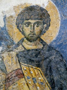Mercurius van Caesarea, fragment van een fresco uit Sint-Maria van Constantinopel (nu Odalar Moskee) door Byzantine