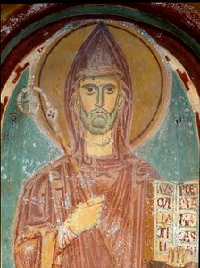 Voorstelling van Sint Benedictus van Nursia (detail) door Byzantine