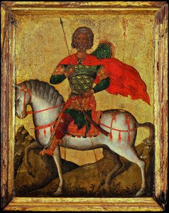 Sint Menas te paard door Byzantine