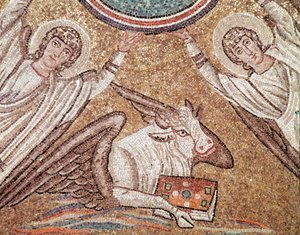 Het kalf, symbool van de evangelist Lucas (detail)