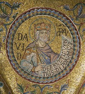 Koning David (detail) van interieurmozaïeken in de Basiliek van San Marco, 13e eeuw door Byzantine Byzantine
