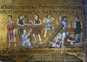 Verhaal van Noach: De bouw van de Ark (detail) door Byzantine Byzantine