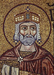 Koning David (detail) van interieurmozaïeken in de Basiliek van San Marco, 12e eeuw