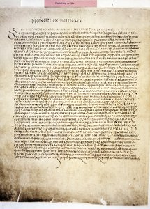 CORPUS JURIS CIVILIS: Een pagina van de Codex Iustinianus, Digestum., 6e eeuw (manuscript) door Byzantine School