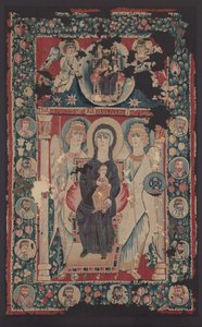 Icoon van de Maagd en Kind, 500s door Byzantine School