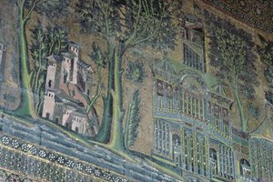 Mozaïeken op de Westportiek, 8e eeuw door Byzantine School