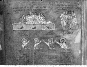 Het Laatste Avondmaal, Jezus wast de voeten van de discipelen, uit de Codex Purpureus