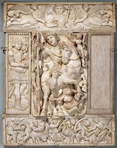 De triomferende keizer, bekend als het Barberini-ivoor, 500-550 AD
