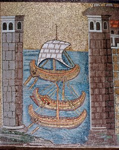Uitzicht op boten in de haven van Classe (Detail)