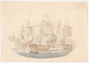 Zeeslag door C.A. Lorentzen