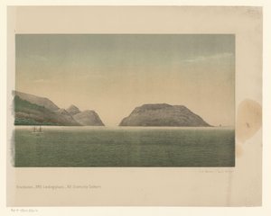 Gezicht op de kust van Groot-Atjeh, met voor de kust de vloot van de Eerste Atjeh-expeditie, vierde deel door C.A. Whitten